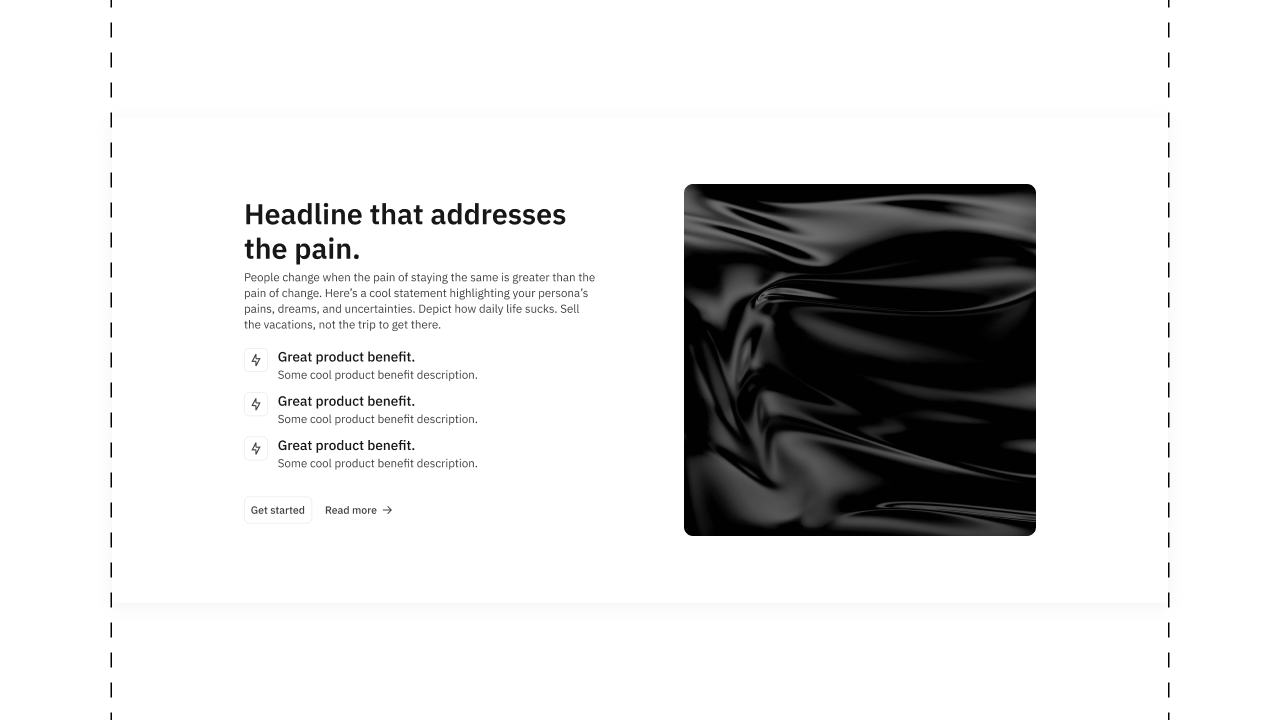 Landing page feature layout templates thumbnail