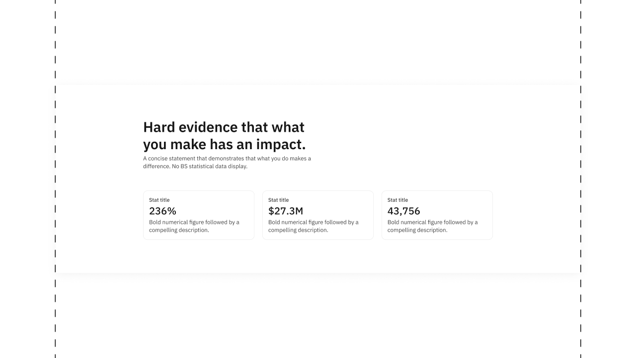 Landing page stats layout templates thumbnail